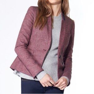 Veronica Beard Women's Burgundy Herringbone Blazer Size 0